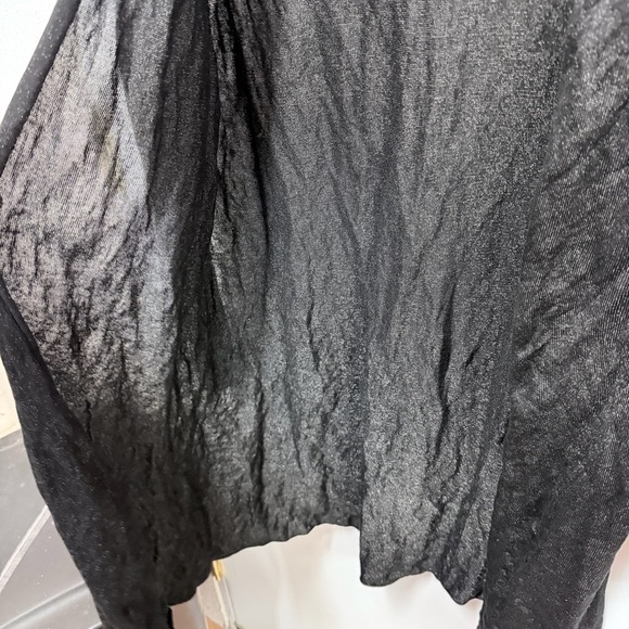 Eileen Fisher Black & Silver Open Front Cardigan size medium - Picture 5 of 9